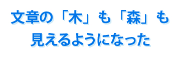 文章の「木」も「森」も見えるようになった